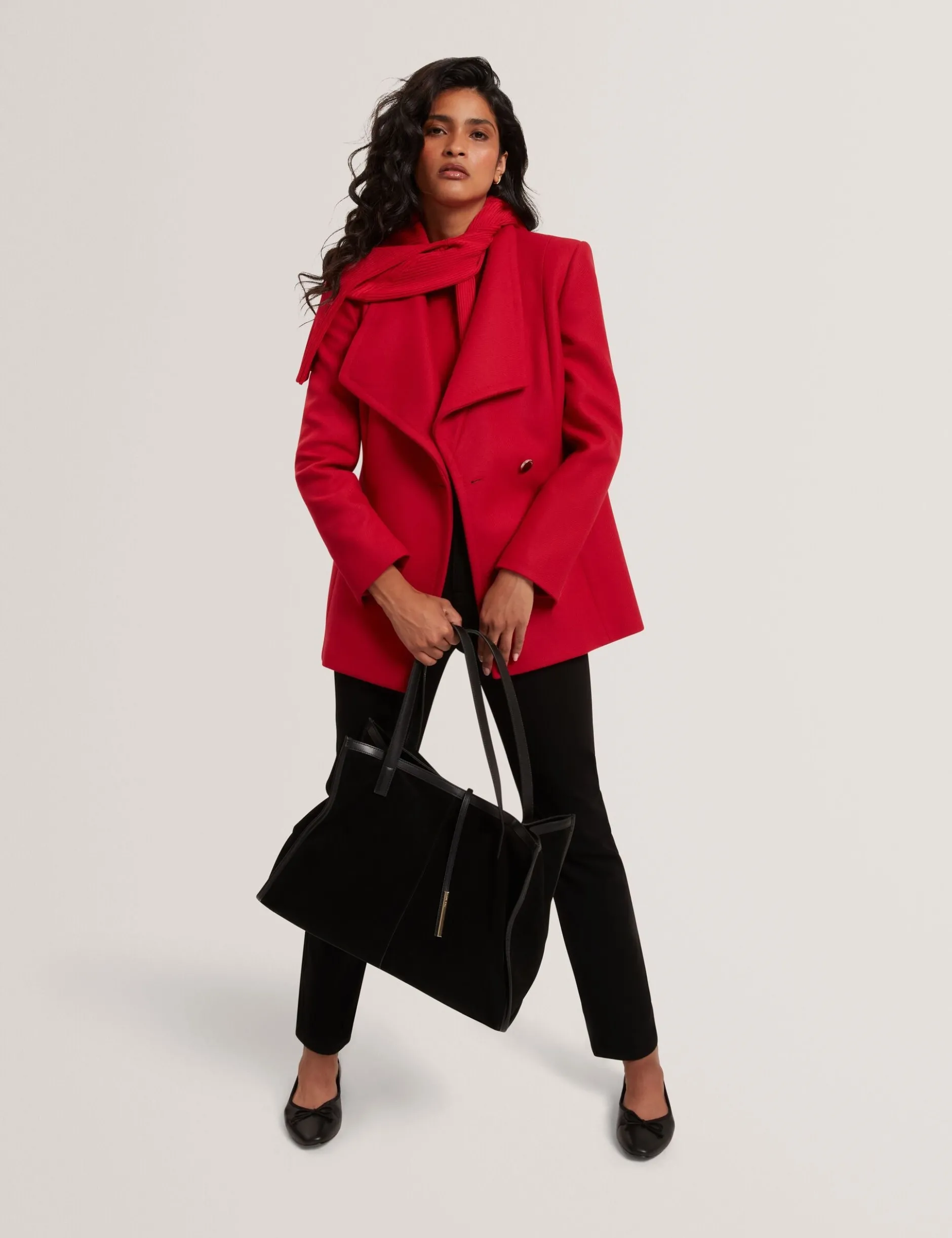 Wool Rich Hourglass Short Wrap Coat