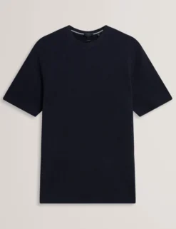 Zig Zag Texture Knit Crew Neck T-Shirt