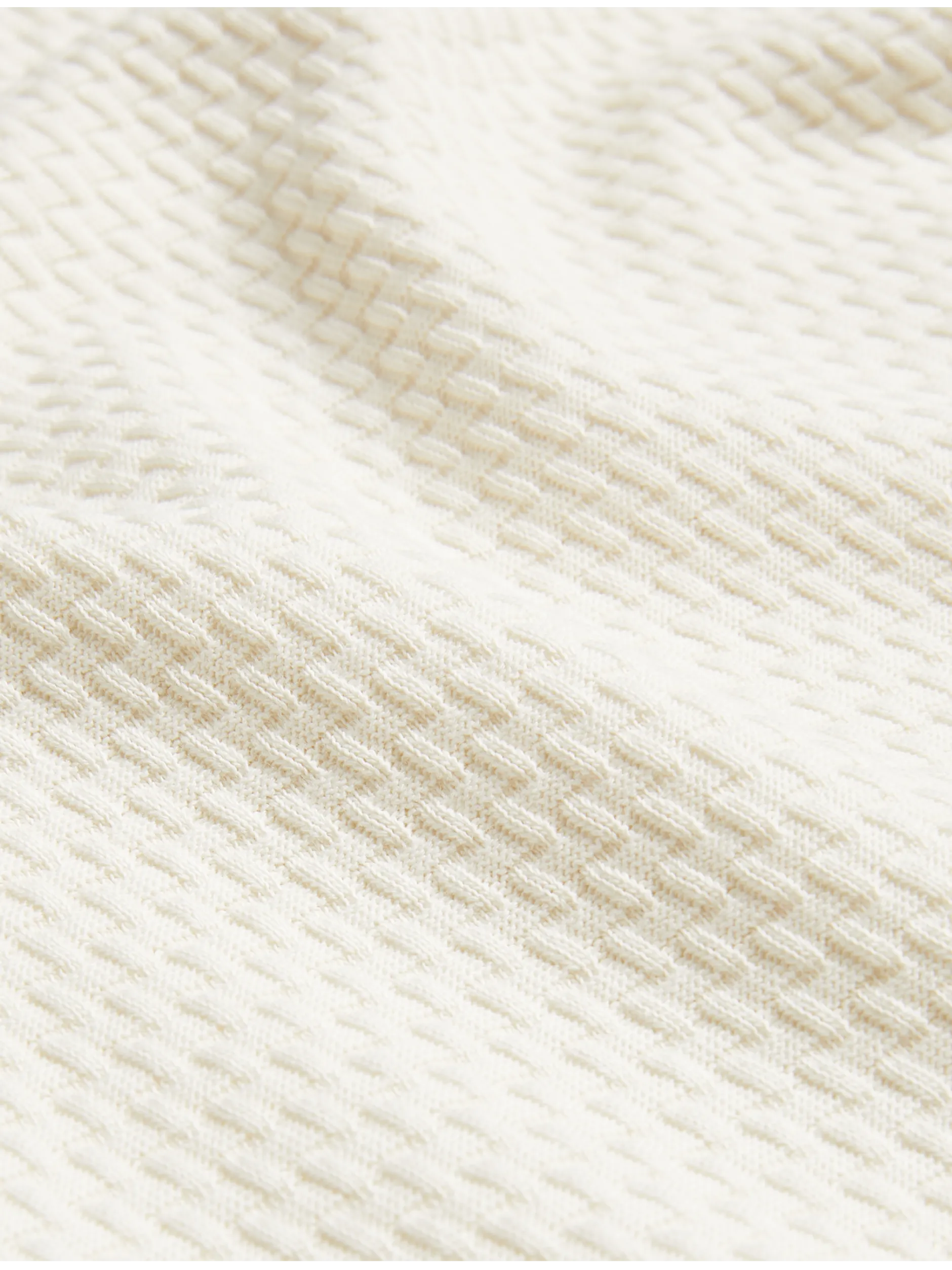 Zig Zag Texture Knitted Cotton T-Shirt