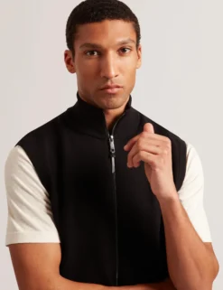 Zip-Through Funnel Neck Gillet